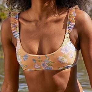 Aerie Scoop Ruffle Strap Bikini Swim Top S